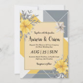 Einladungen in Gelb und Grau (Vorderseite)