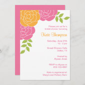 Einladungen in Rosa und Orange (Vorne/Hinten)