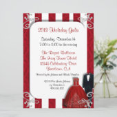 Einladungen in Rot und Silber (Stehend Vorderseite)