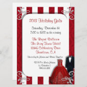 Einladungen in Rot und Silber (Vorne/Hinten)