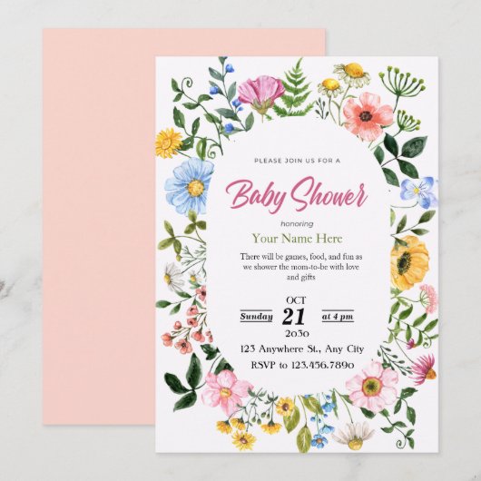 Einladungen Mädchen (Vorne/Hinten)