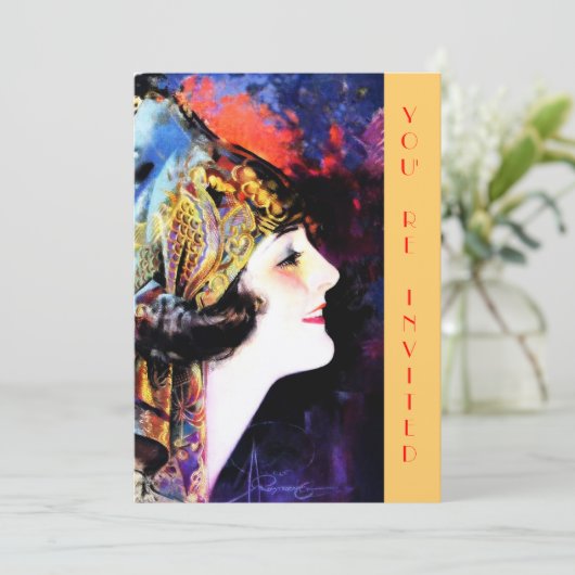 Einladungen, Martha Mansfield, metallisches Goldla Einladung (Stehend Vorderseite)