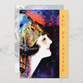 Einladungen, Martha Mansfield, metallisches Goldla Einladung (Vorne/Hinten)