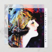 Einladungen, Martha Mansfield, metallisches Goldla Einladung (Vorne/Hinten)