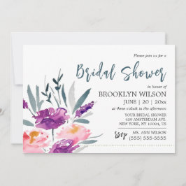 Einladungen mit Blume zur Bridaldusche