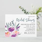 Einladungen mit Blume zur Bridaldusche (Stehend Vorderseite)