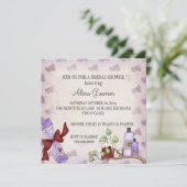 Einladungen mit Brautdusche (Thema Beauty & Pamper (Stehend Vorderseite)