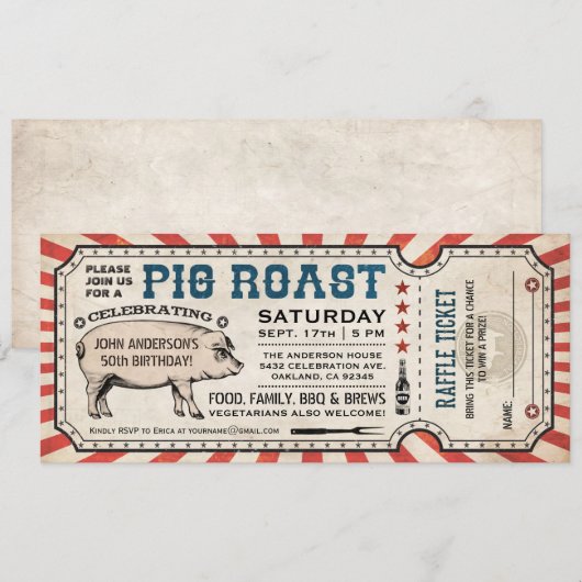 Einladungen mit dem Raffle Ticket v2 (Vorne/Hinten)