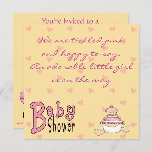 Einladungen mit gekacheltem Rosa-Duschkopf (Vorne/Hinten)