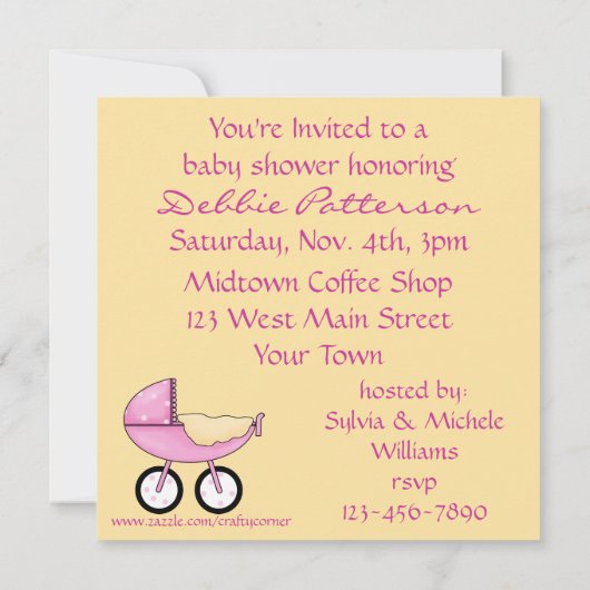 Einladungen mit gekacheltem Rosa-Duschkopf (Rückseite)