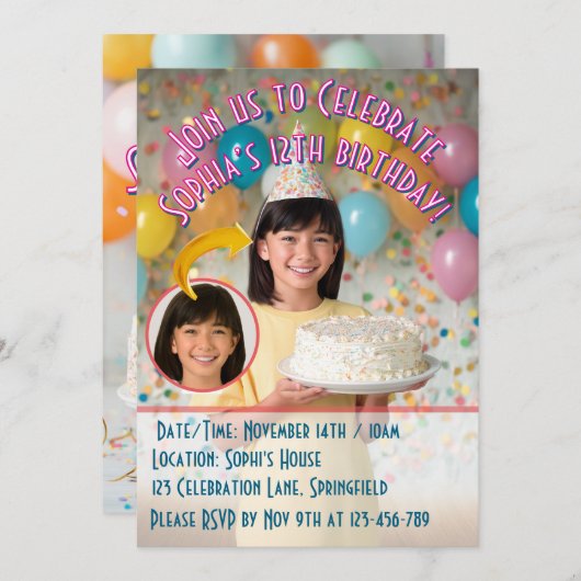 Einladungen mit Ihnen oder einem Angehörigen (Vorne/Hinten)