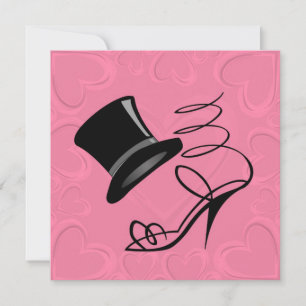Einladungen mit Top-Hut und High Heels in Hot-Pink
