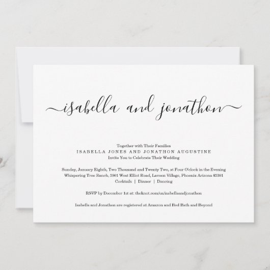 Einladungen mit UAWG & Registry für eine Hochzeit (Vorderseite)