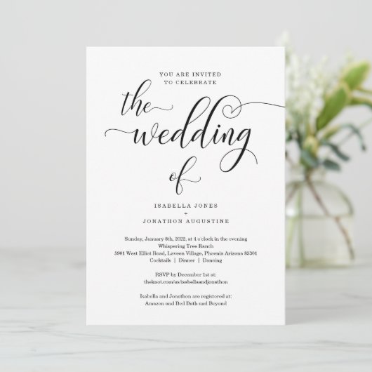 Einladungen mit UAWG & Registry für eine Hochzeit (Stehend Vorderseite)