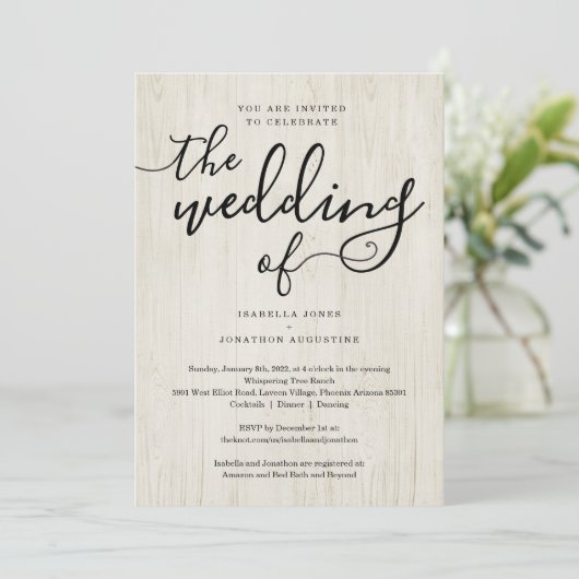 Einladungen mit UAWG & Registry für eine Hochzeit (Stehend Vorderseite)