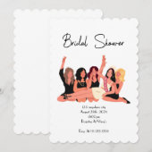 Einladungen mit weißer Brautdusche (Vorne/Hinten)