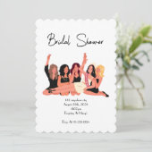 Einladungen mit weißer Brautdusche (Stehend Vorderseite)