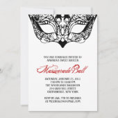 Einladungen mit weißer Maskerade (Vorderseite)