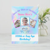 Einladungen oder 100 Save the Date mit 1 - 3 Fotos (Stehend Vorderseite)