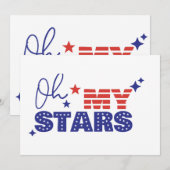 Einladungen Oh meine US Flagge. Unabhängigkeit (Vorne/Hinten)