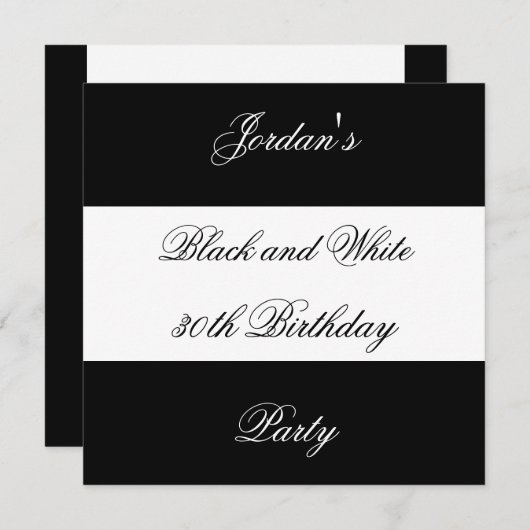 Einladungen Party im Schwarz-Weiß-Stil (Vorne/Hinten)