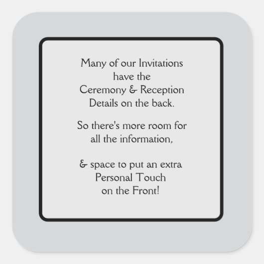 Einladungen Quadratischer Aufkleber (Vorderseite)