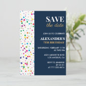 Einladungen Save the Date Confetti zum 7. (Stehend Vorderseite)