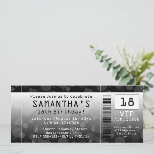 Einladungen, Schwarz + Weiß Einladung (Stehend Vorderseite)