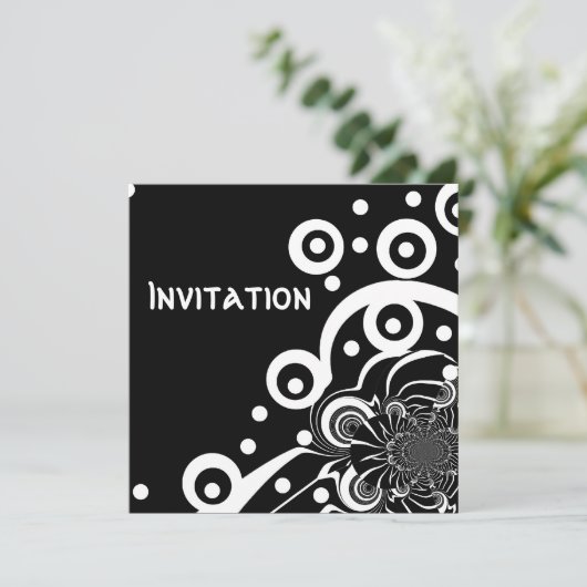 Einladungen Schwarz-Weiß-Stil Clear Space (3) (Stehend Vorderseite)