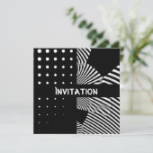 Einladungen Schwarz-Weiß-Streifen (Stehend Vorderseite)
