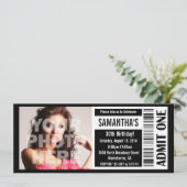 Einladungen, Schwarz-Weiß-Ticket Einladung (Stehend Vorderseite)