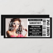 Einladungen, Schwarz-Weiß-Ticket Einladung (Vorne/Hinten)