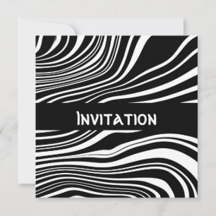 Einladungen Schwarzweiß Stil Abstract Print