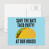 EINLADUNGEN TACO PARTY SAVE THE DATE POSTKARTEN (Vorne/Hinten)