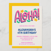 Einladungen Tropical Aloha Hawaii zum 4. Geburtsta (Vorne/Hinten)