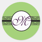 Einladungen und Geschenke für Monogram-Hochzeiten Runder Aufkleber (Vorderseite)