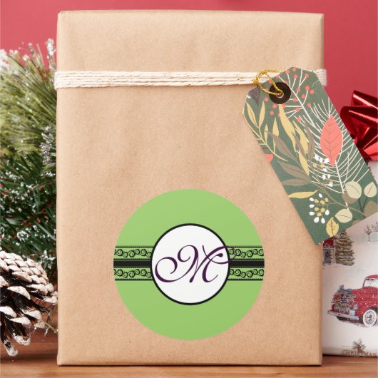 Einladungen und Geschenke für Monogram-Hochzeiten Runder Aufkleber (Feiertag)