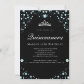 Einladungen von Black and Diamond Quinceanera (Vorderseite)