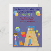 Einladungen von Boys Bowling Birthday Party (Vorne/Hinten)