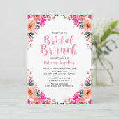 Einladungen von Bridal Brunch Hot Pink Blume (Stehend Vorderseite)