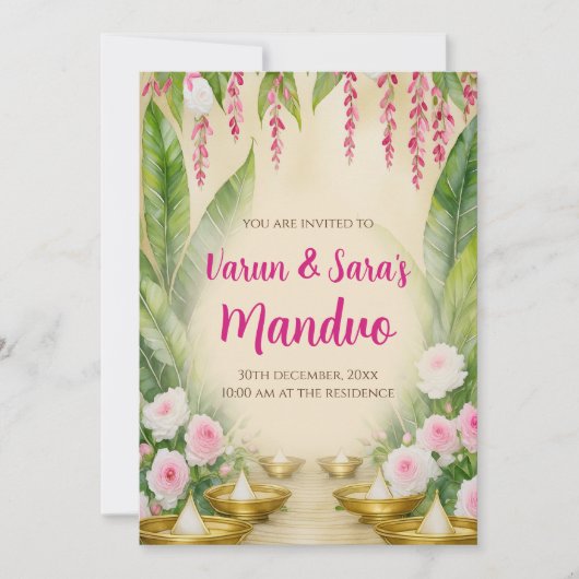 Einladungen von Digital Mandap Mahurat Mandvo (Vorderseite)