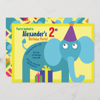 Einladungen von Elephant Animal Kid zu Geburtstags