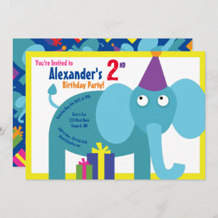Einladungen von Elephant Animal Kid zu Geburtstags