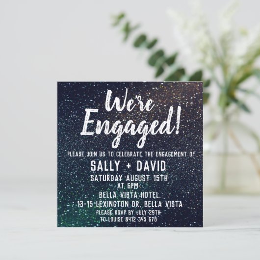 Einladungen von Glitzer (Stehend Vorderseite)