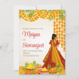 Einladungen von Haldi & Pithi Einladungen Maiyan