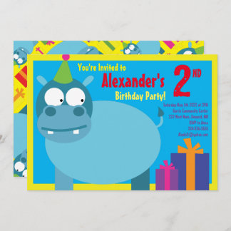 Einladungen von Hippo Animal Kid zu Geburtstagspar