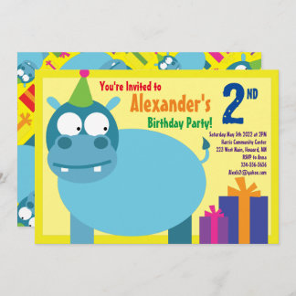 Einladungen von Hippo Animal Kid zu Geburtstagspar