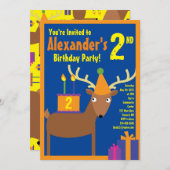 Einladungen von Hirschtierkindern zu Geburtstagspa (Vorne/Hinten)