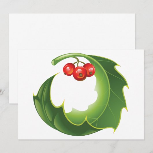 Einladungen von Holly Leaf (Vorne/Hinten)