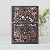 Einladungen von Interessenten Black & Rose Gold (Stehend Vorderseite)